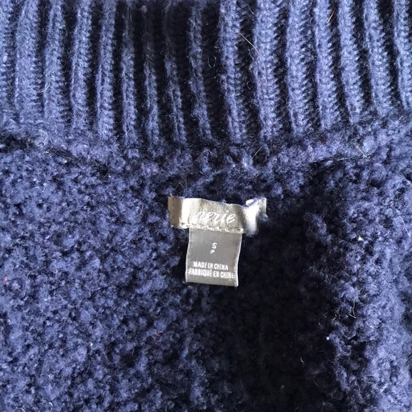 fluffy navy blue AE/aerie zip up cardigan/sweater - Picture 3 of 5